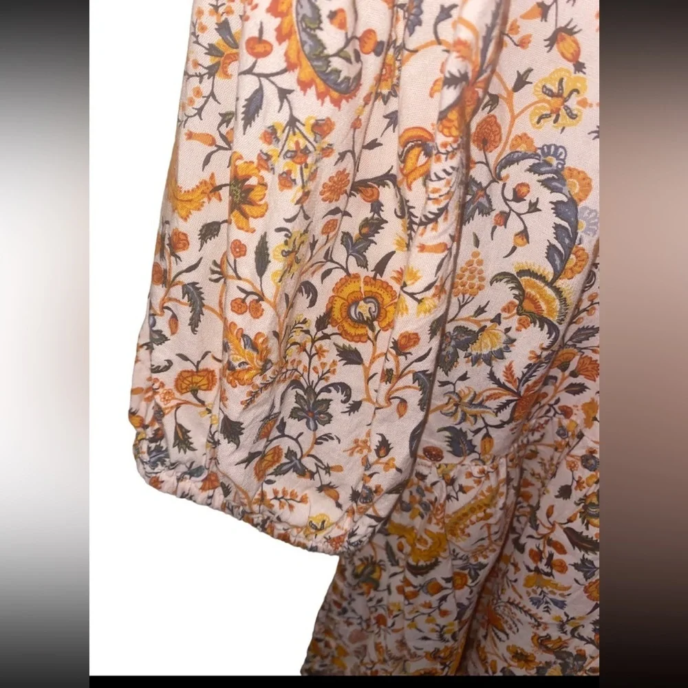 Old Navy Girls Floral Puff Sleeve Dress Size 8 Medium